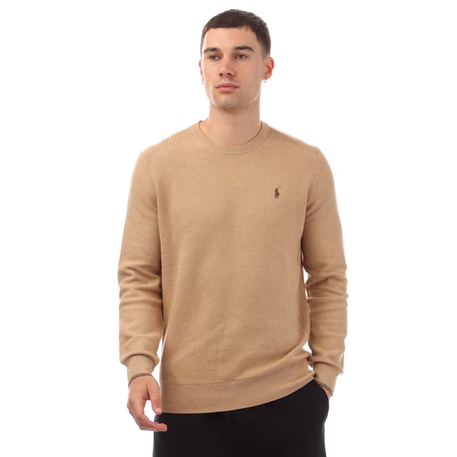 Mesh-Knit Cotton Crewneck Sweater