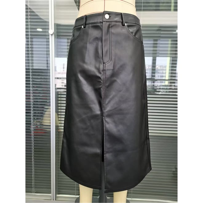 Pu Max Midi Pencil Skirt