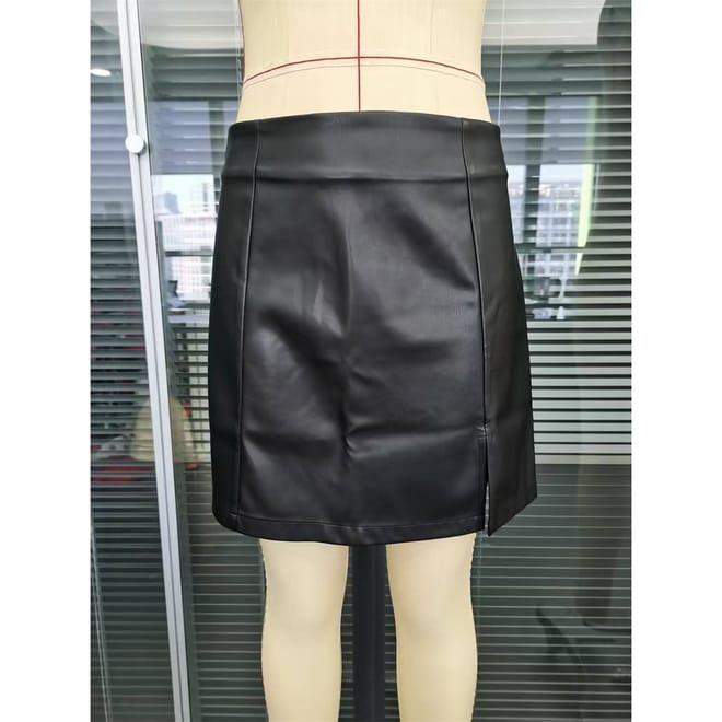 Pu Mini Skirt Ld54