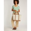 Summer Canvasas Color Block Tote with Logo