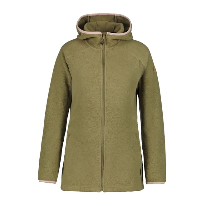Millwood Solid Patterned Hooded Neck Ribbed Cuff Fleece Jacket