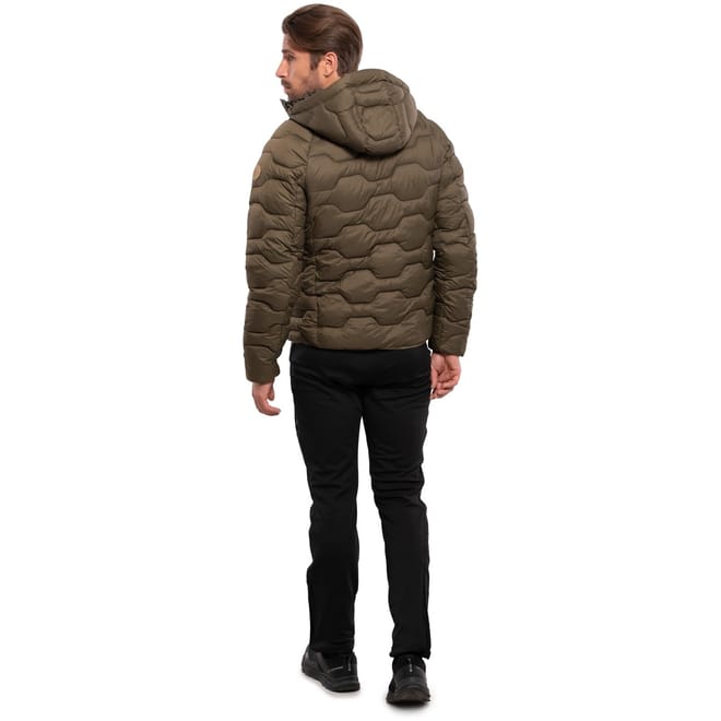 Solid Patterned Hooded Puffer Jacket