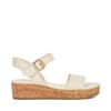 Leather Flatform Slide Sandals