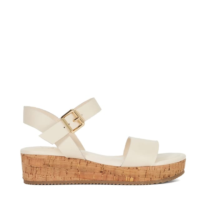 Leather Flatform Slide Sandals
