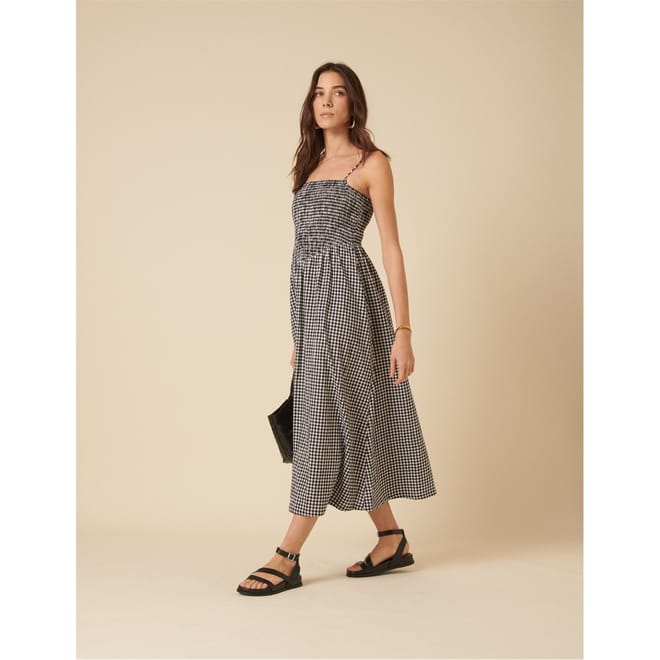 Square Neck Midi Smock Dress