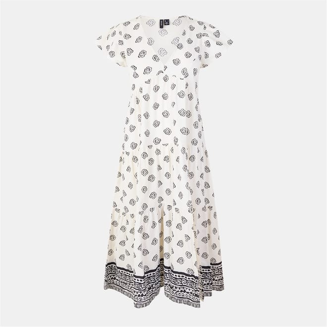 Maya Scoop Neck Midi A-Line Dress