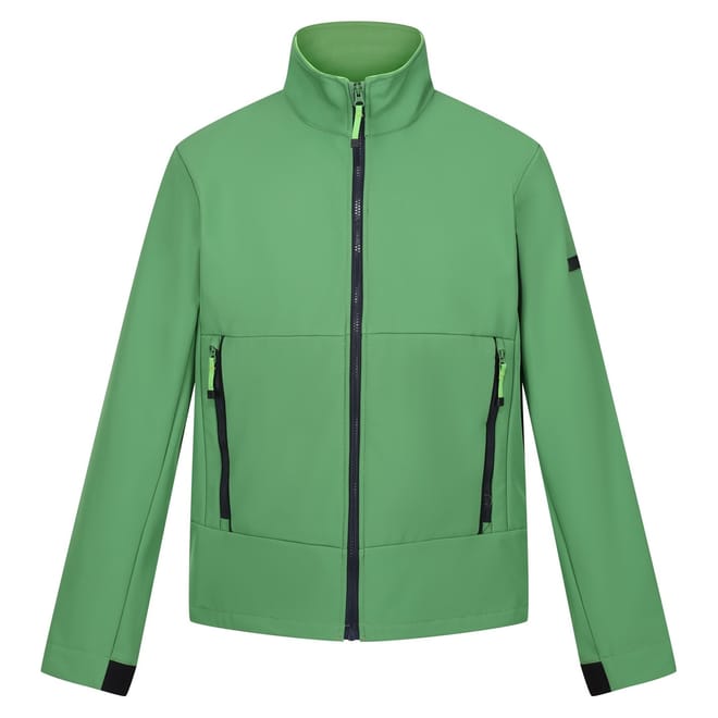 Dendrick Solid Patterned Softshell Jacket with Ribbed Cuff