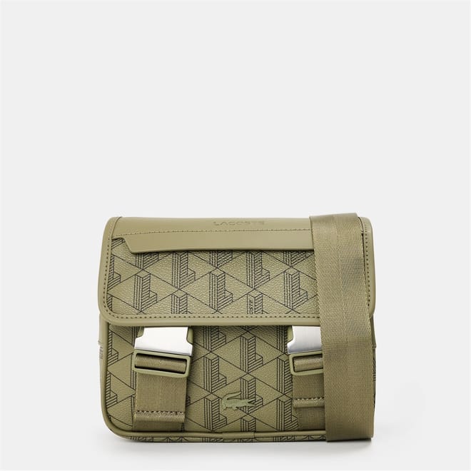 Geometric Patterned Messenger Bag with Detachable Strap