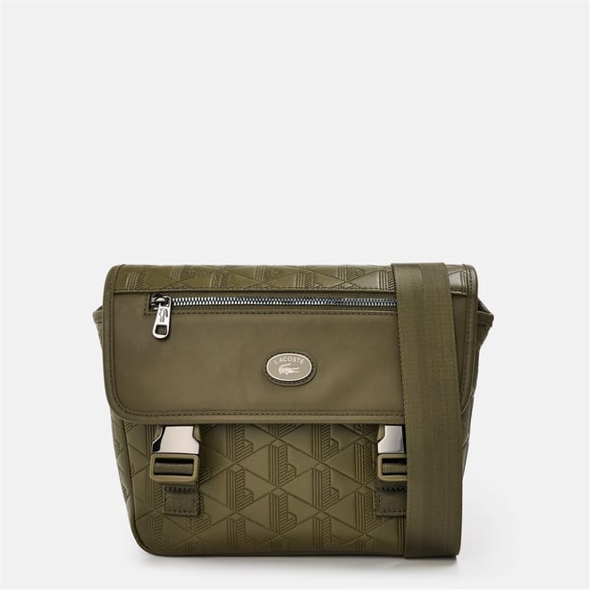 Geometric Patterned Messenger Bag with Detachable Strap