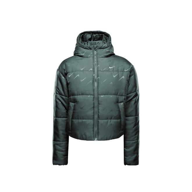 Hooded Puffer Jacket with Logo