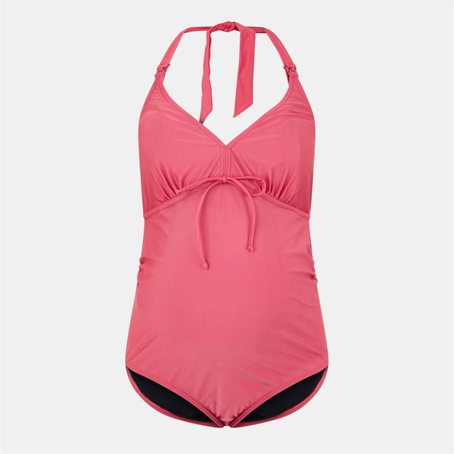 Mat One-Piece Swimsuit with Tie Closure