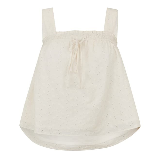 Broderie Shirred Top