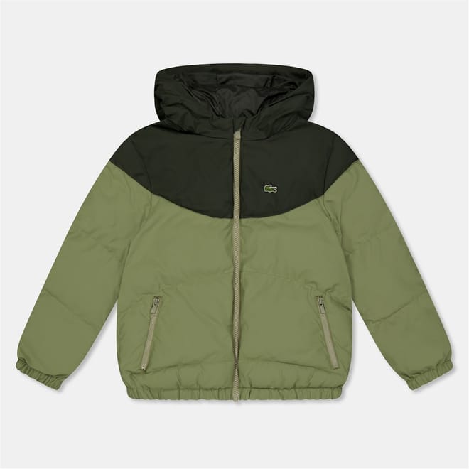 Puffer Jacket with Zipped Pocket and Logo