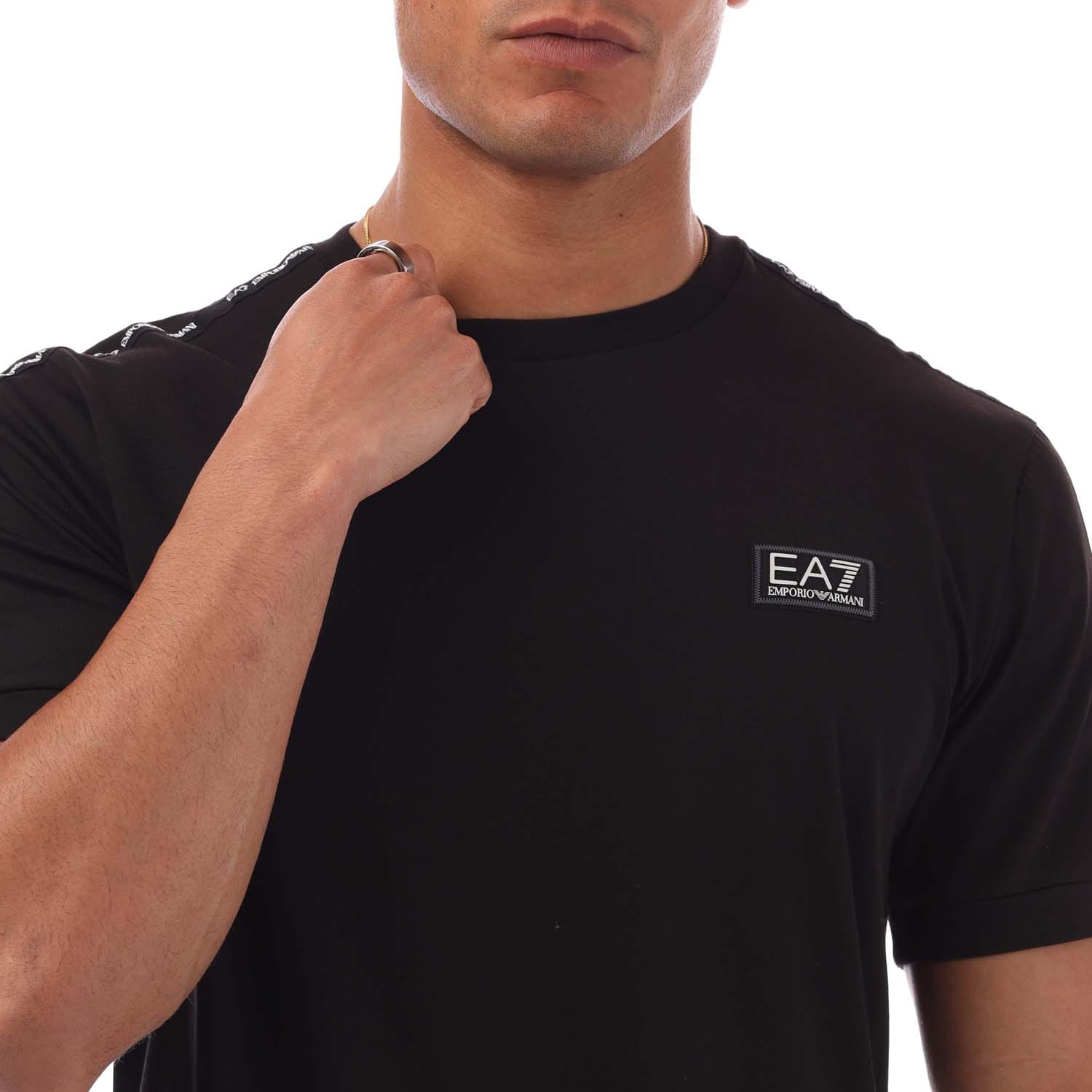 Black Emporio Armani EA7 Logo Tape T-Shirt - Get The Label