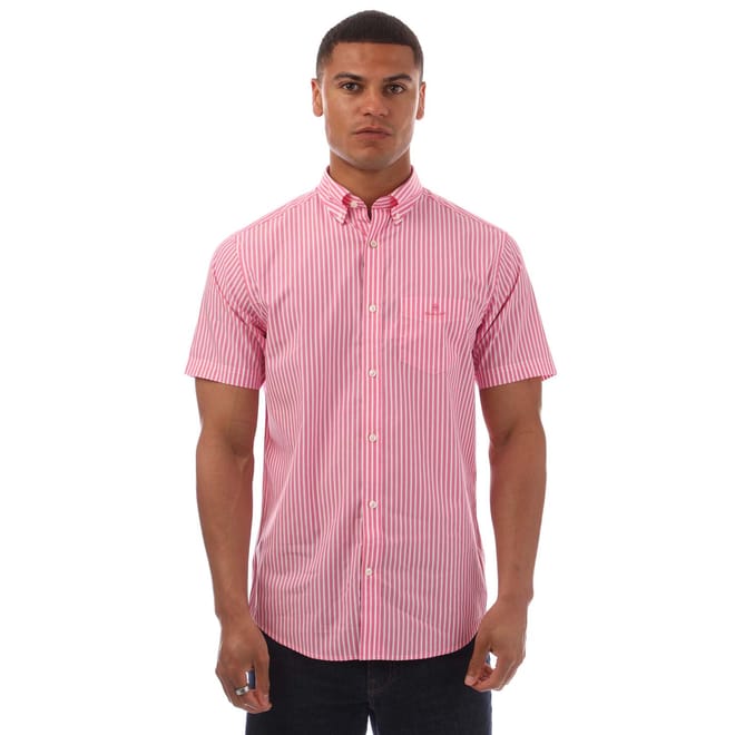 Regular Fit Striped Short Sleeve Broadcloth Shirt