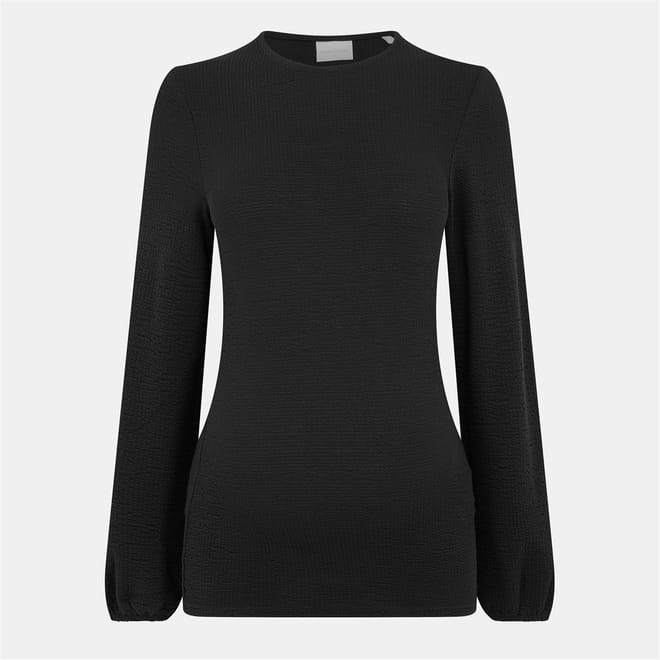 Slim Fit Long Sleeve Crew Neck Blouse