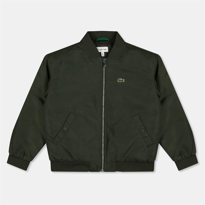 Crocodile Logo Print Long Sleeve Bomber Jacket