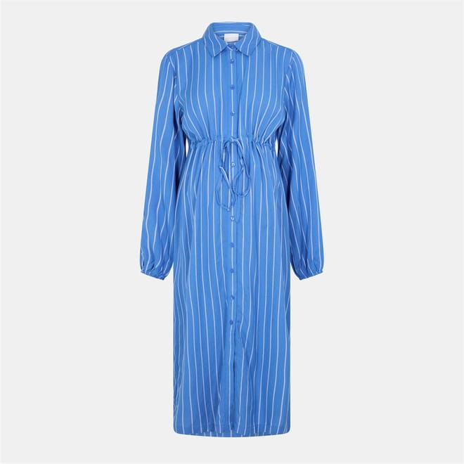 Mat Collared Neck Midi Dress