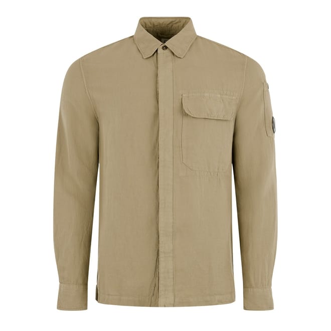 Linen Cotton Blend Overshirt