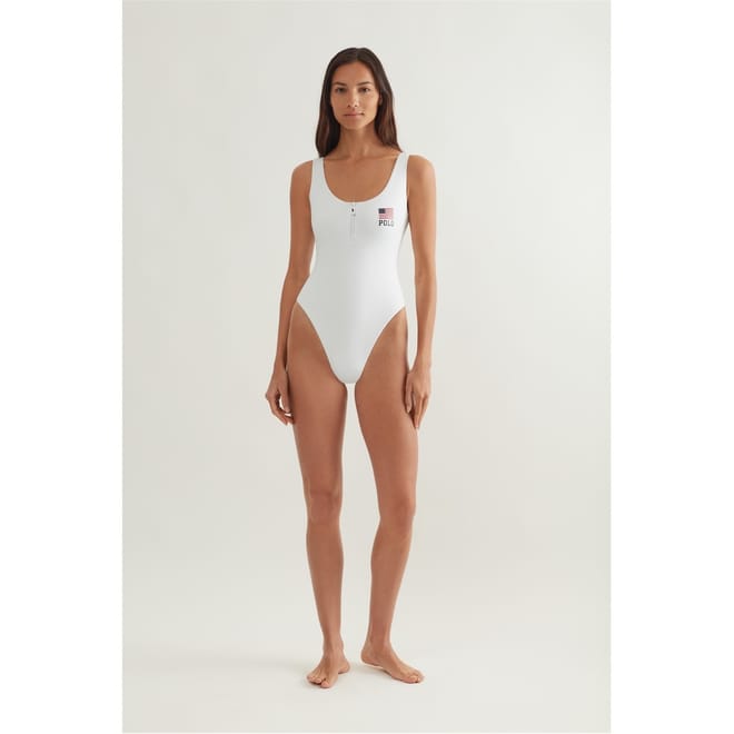 Zipper One Piece Swimsuit