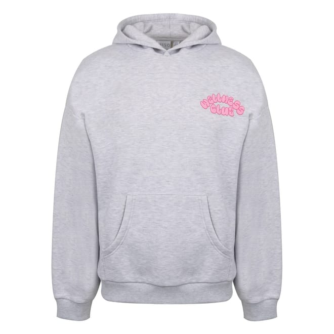Bubble Hood Lettering Graphic Sweatshirt
