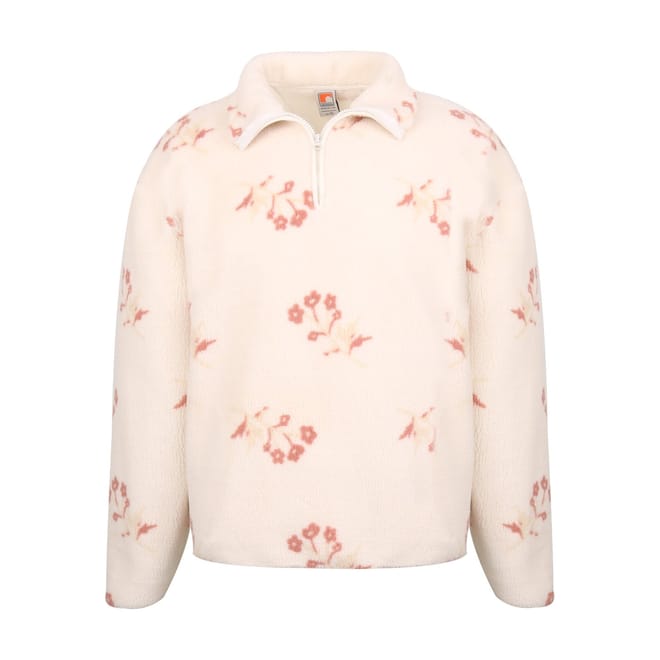 Borg Relaxed Fit Zip Neck Sweatshirt