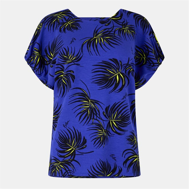 Relaxed Fit V-Neck Short Sleeve Blouse