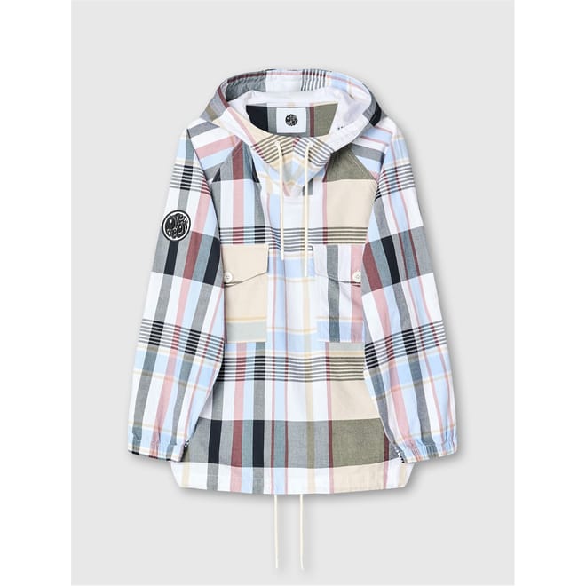 Winston Plaid Hooded Drawstring Rain Jacket