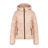 Solid Patterned Hooded Zipped Pocket Puffer Jacket