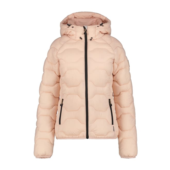 Solid Patterned Hooded Zipped Pocket Puffer Jacket