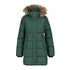Adaire Solid Patterned Hooded Snap Button Fur Trim Ribbed Cuff Puffer Jacket