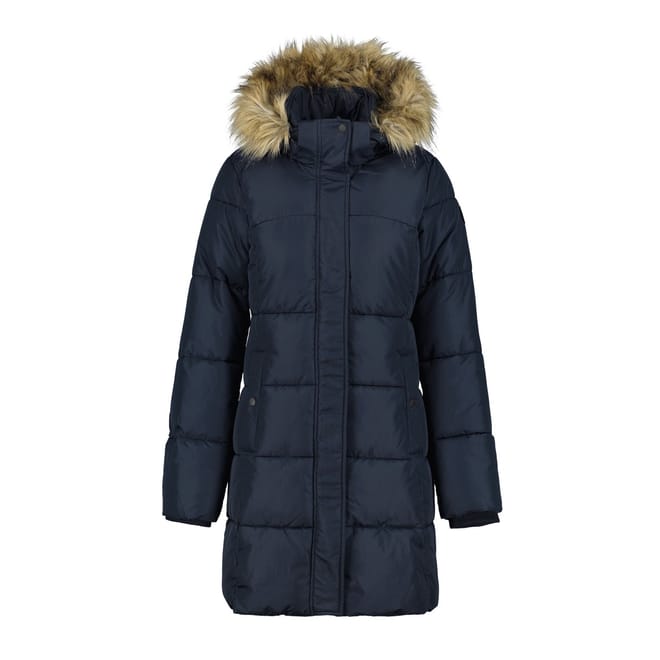 Adaire Solid Patterned Hooded Ribbed Cuff Parka
