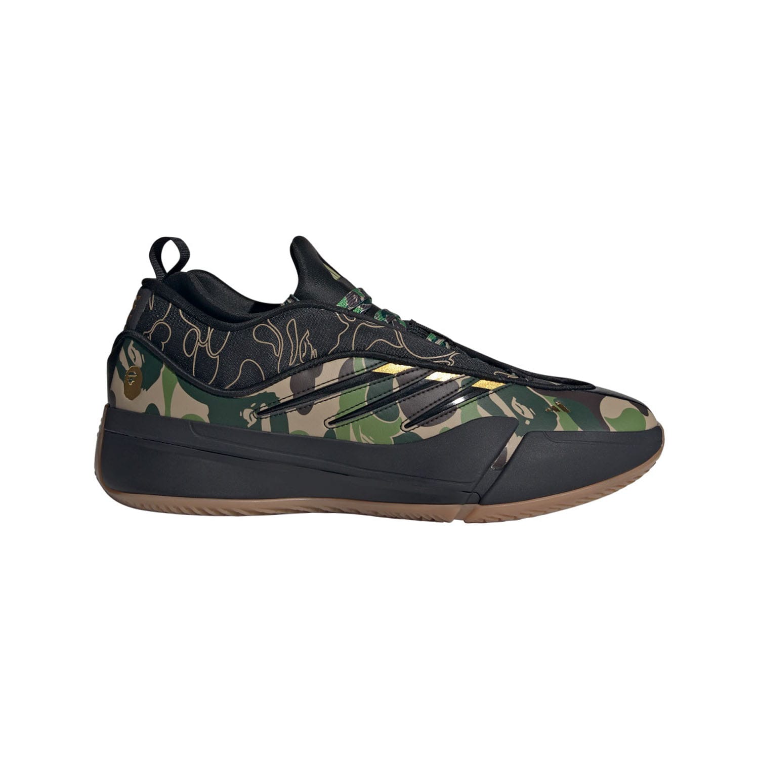 Black adidas Originals BAPE x adidas Dame 9 Trainers - Get