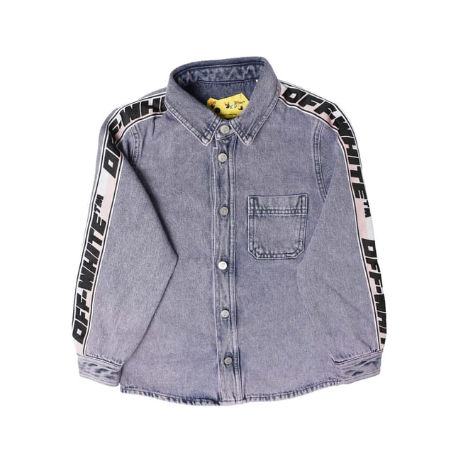 Juniors Logo Band Denim Shirt