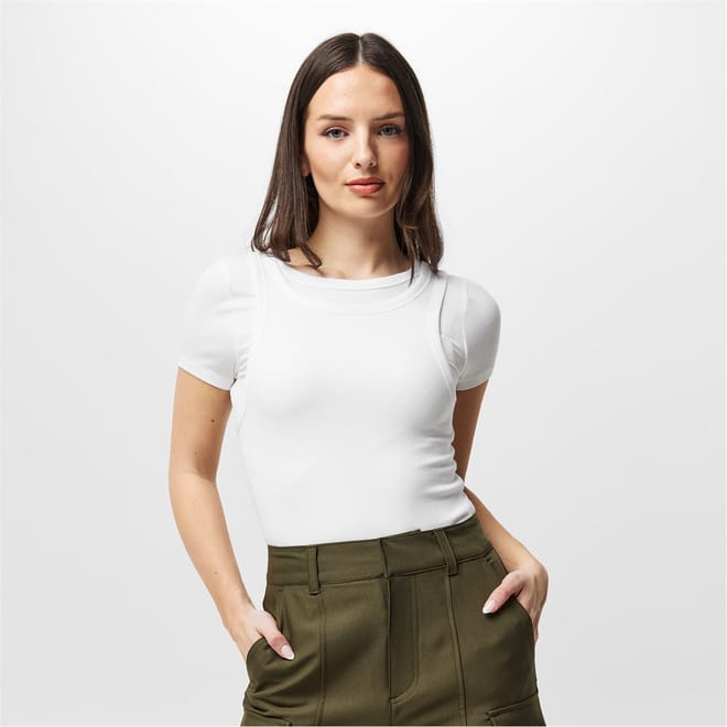 Slim Fit Layered Short Sleeve T-Shirt