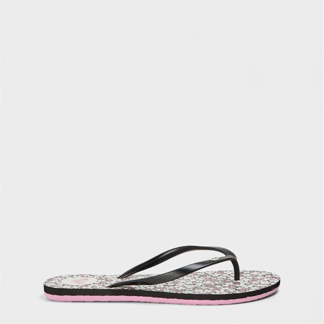 By The Sea Floral Flat Heel Flip Flops