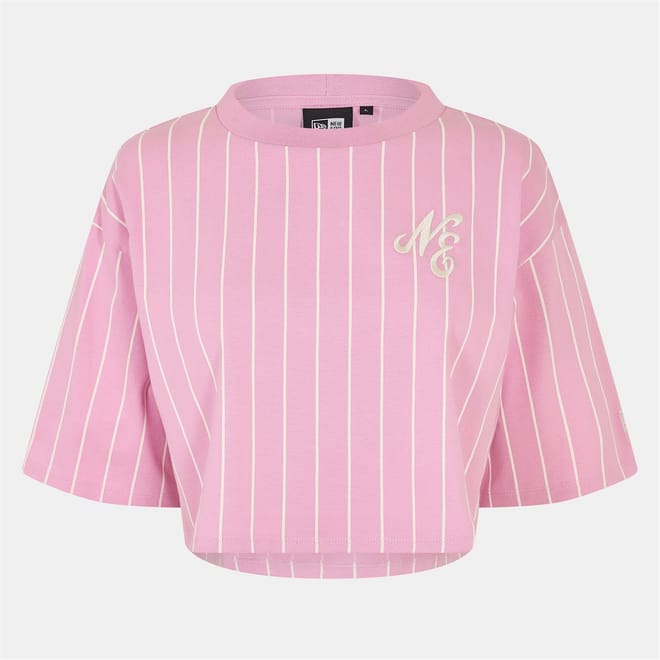Embroidered Cropped Crew Neck T-Shirt