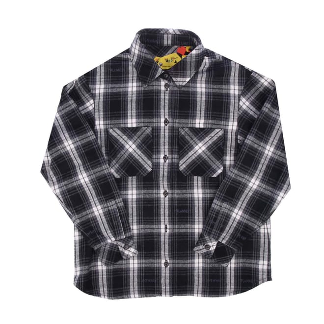 Juniors Script Check Flannel Shirt