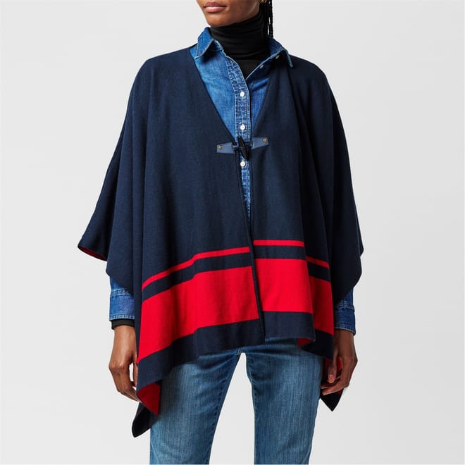 Tone Intarsia Poncho