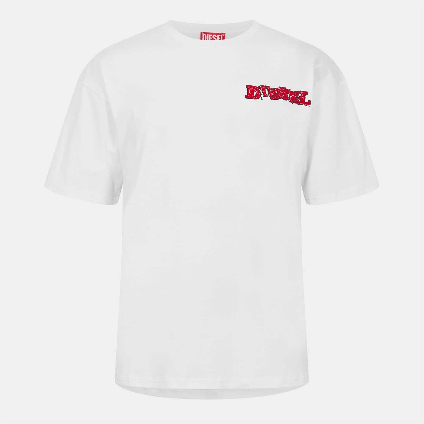 Tシャツ・カットソー DIESEL Men T-shirt White A180280PLAT 141 Men's T-shirt with raw-cut printed patches | White | Diesel