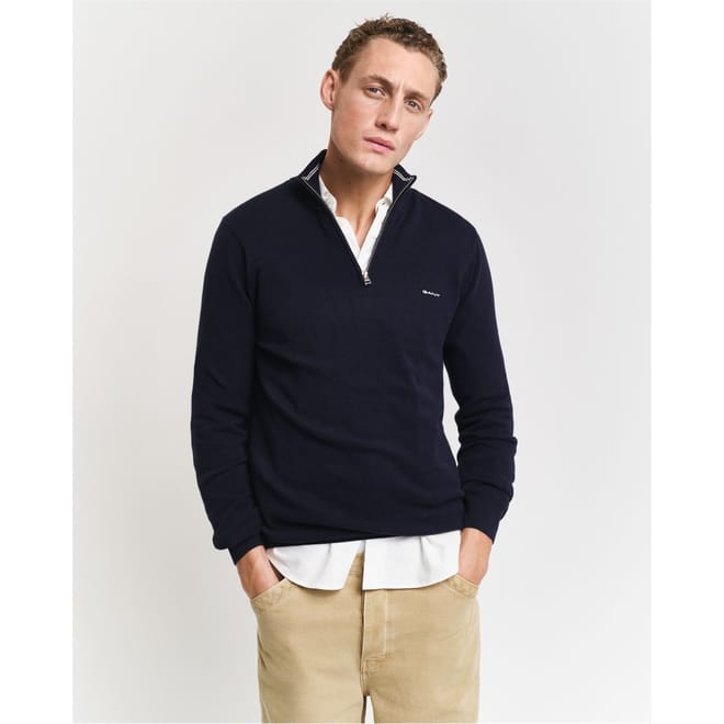Regular Fit Zip Neck Long Sleeve Sweater