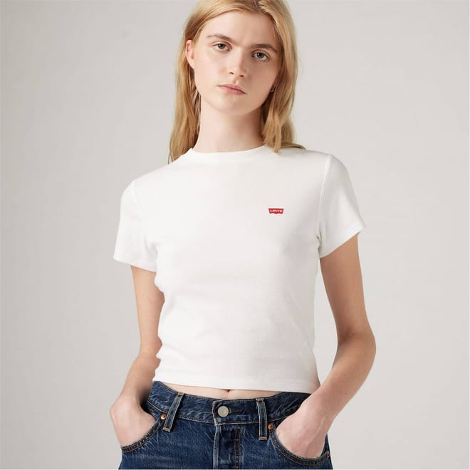 Essential Sporty Cropped Slim Fit Crew Neck T-Shirt