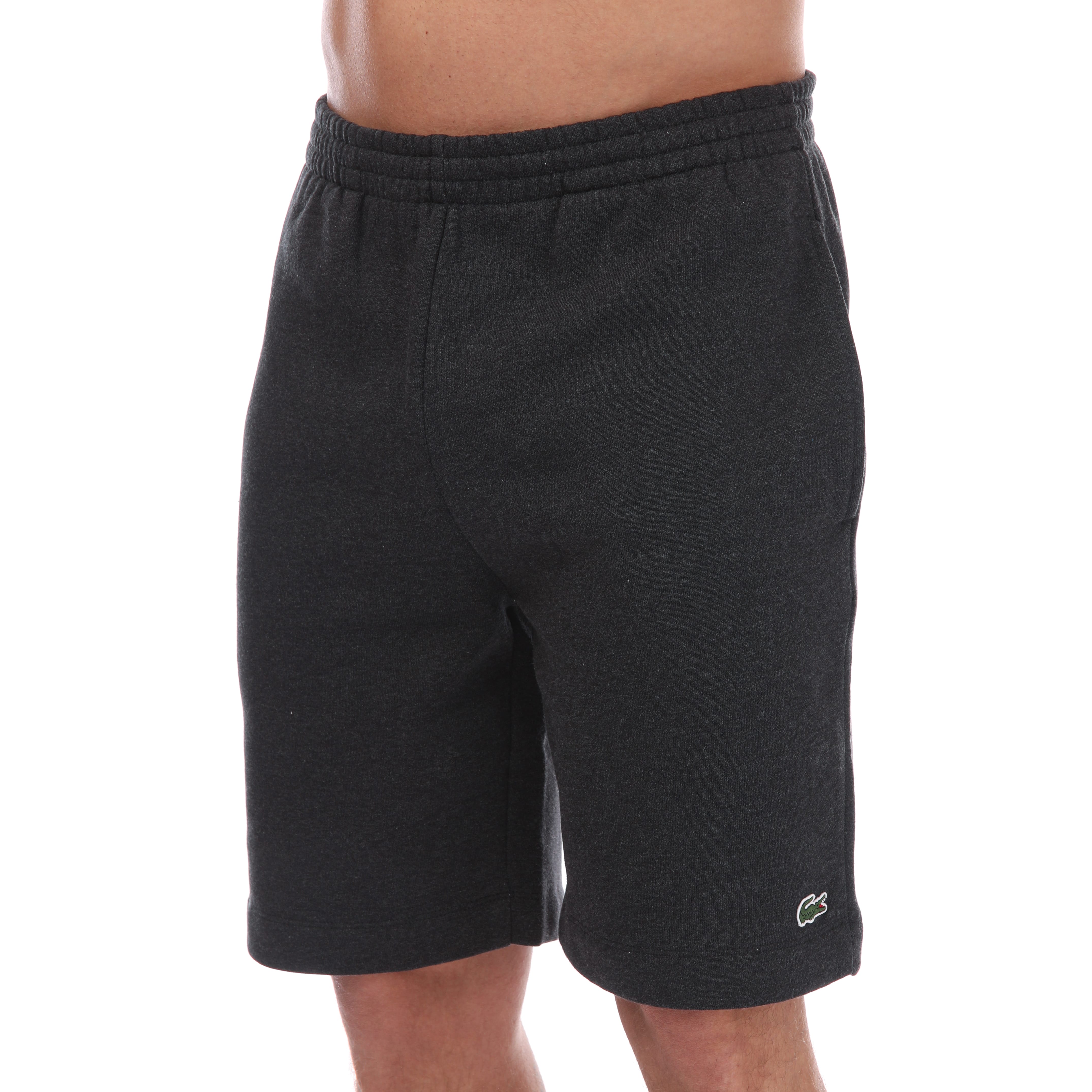 Charcoal Lacoste Mens Organic Brushed Cotton Fleece Shorts Get The Label