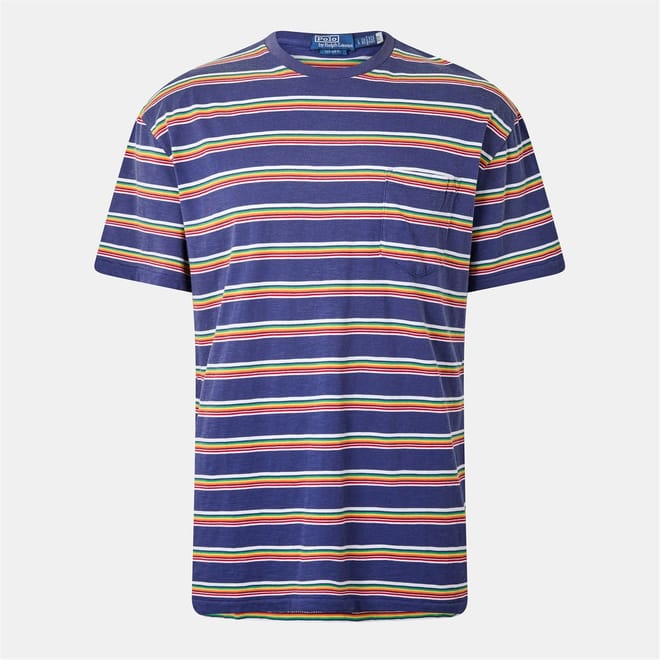 Regular Fit Multi Stripe Crew Neck T-Shirt