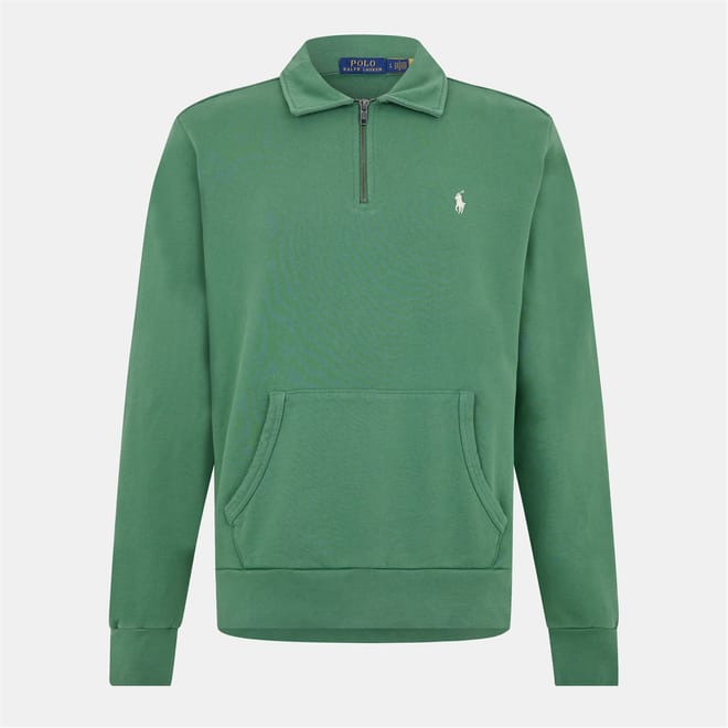 Terry Cotton Quarter Zip Sweater