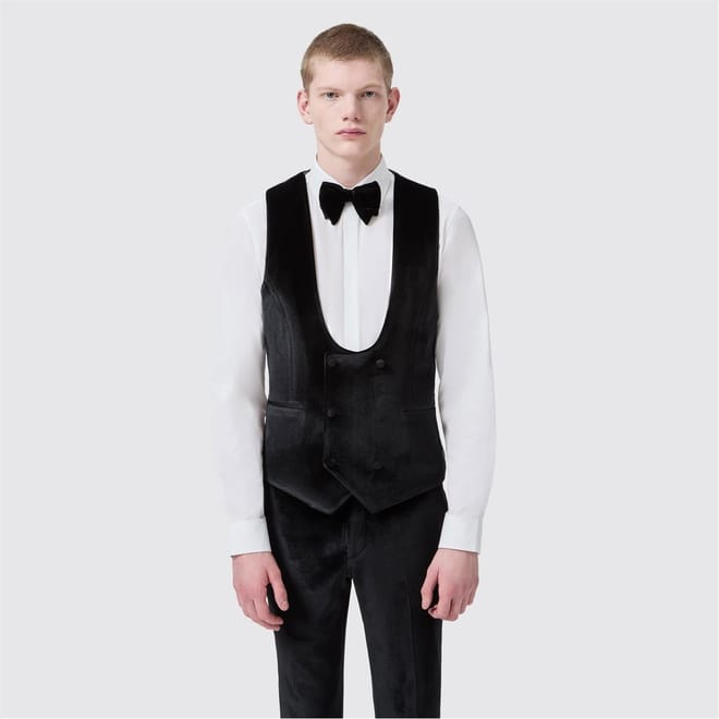 Slim Fit Velvet Tux Waistcoat