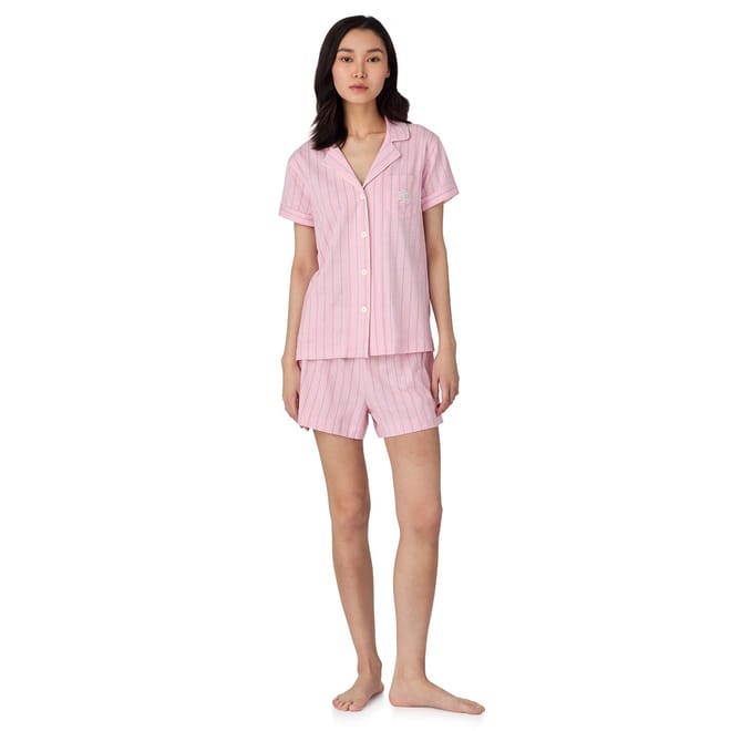 Short Sleeve Stripe Patterned Pyjama Set