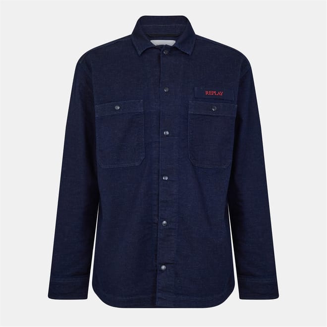 Embroidered Lettering Overshirt