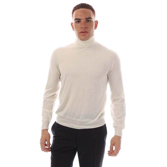 Fine Gauge Cashmere Silk Roll Neck Sweater