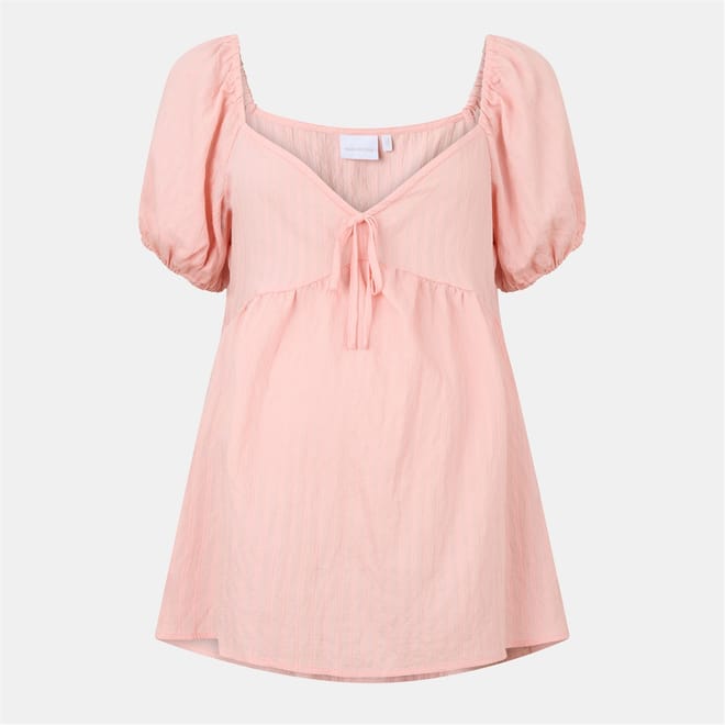 Relaxed Fit Square Neck Long Sleeve Blouse